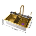 thumbnail image 2 of Commercial Grade Kitchen Sink, 31.5 x 17.7 inch Kitchen Single Bowl, Stainless Steel Drop In Workstation, 2 of 9