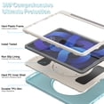 thumbnail image 6 of Kids Friendly Case for iPad Air 11" 2024 2025/Pro 11 2022 2021 2020 2018/Air 4/Air 5, Rugged Case with Rotating Ring Stand Pencil Holder Heavy Duty Protection Slim Silicone PC, Icecrystalblue, 6 of 13