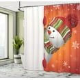thumbnail image 5 of Ambesonne Christmas Shower Curtain, Funny Snowman Santa, 69"Wx75"L, White Orange, 5 of 5