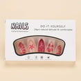 thumbnail image 4 of 3D Flower Press on Nails Medium Almond Fake Nails with Rhinestone Design Summer Pink Petals Full Cover Glue on Nails Glossy Gel Flowers False Nails Reusable Artificial Nails for Women 24Pcs, 4 of 7