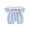 Blue, variant on Cenuakty Baby 4th of July Romper Stripe Print America Flag Embroidery Short Sleeve Cape Collar Bodysuit