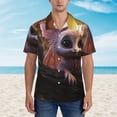 thumbnail image 4 of Lsque Adorable Fluffy Bat pattern Hawaiian Shirt for Men, Unisex Summer Beach Casual Short Sleeve Button Down Shirts-X-Large, 4 of 9