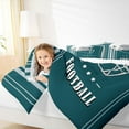 thumbnail image 5 of Feelyou Rugby Sport Player Bedding Comforter Set for Teens, Teal Grey Cartoon Twin Comforter Sets, Football Soccer Theme Reversible Bedding Set, Luxury Bedroom Decor, 2-Piece, 5 of 9