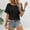 Black, variant on Guzom Fashion Womens Round Neck Short Sleeve Solid Color Casual Summer Blouse,Black,Size L