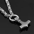 thumbnail image 4 of GKNET Nordic Totem Viking Thor Hammer Stainless Steel Loop Chains Men's Necklaces, 4 of 7