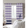 thumbnail image 3 of Anchor Purple Blackout Curtains 39 Inches Long for Bedroom, Modern Navy Blue White Striped Nautical Thermal Insulated Room Darkening Black Out Window Curtain Panels Grommet Drapes for Living Room, 3 of 8