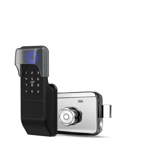 Waterproof Fingerprint Smart Door Lock Outdoor Gate Bluetooth Password Deadbolt +Mechanical Key