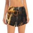 thumbnail image 2 of Susaid Cool Sunglasses Elephant Art Print Women's High Waisted Running Shorts Quick Dry Athletic Gym Track Workout Shorts Zip Pocket-XX-Large, 2 of 7