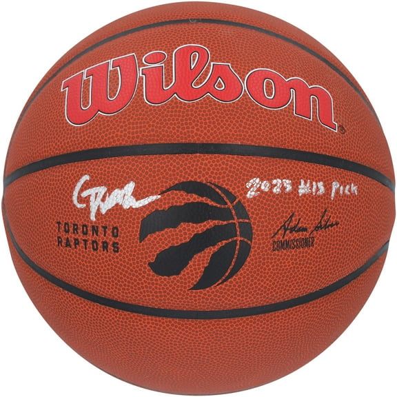 Gradey Dick Toronto Raptors Autographed Wilson Team Logo Basketball - Fanatics Authentic Certified