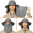 thumbnail image 2 of SUN CUBE Fishing Hat for Men Outdoor UV Sun Protection Wide Brim Sun Hat with Neck Flap Face Cover - Outdoor Hiking Safari UPF50+ Boonie Bucket Hat (Gray), 2 of 8