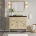 thumbnail image 2 of Modway Elysian 36" Modern Wood Bathroom Vanity in Black and Burl Oatmeal, 2 of 17