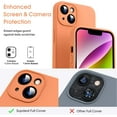 thumbnail image 2 of Liquid Silicone Case for iPhone 14, [True Liquid Silicone] [Anti Fingerprint] 4 Layer Phone Case Protective Cover, Full Coverage Around Camera & Built-in Microfiber, 6.1", Orange, 2 of 15