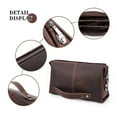 thumbnail image 3 of Contact's Code Lock Clutch Bag for Men Leather Anti Theft Clutch Wallet Travel Purse with Handle Phone Card Holder Large Business Handbag （Coffee), 3 of 8