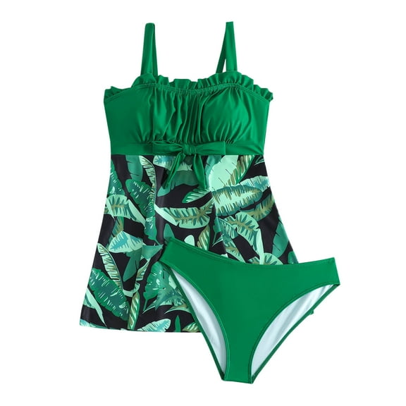 Kmdttou Bathing Suit for Women Fashion Ruffle Conservative Piece Swimsuit Chest Hollow Colorblocking Backless Swimsuit on Clearance!