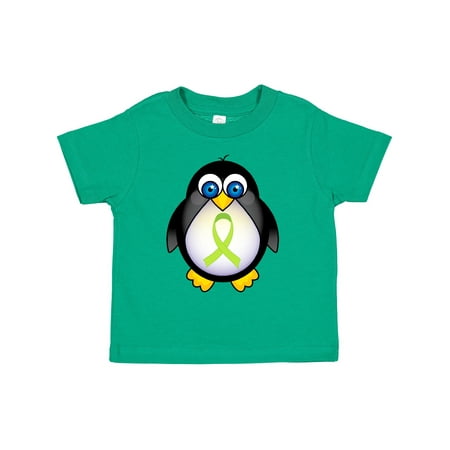 

Inktastic Lime Green Ribbon Awareness Penguin Gift Toddler Boy or Toddler Girl T-Shirt