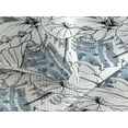 thumbnail image 3 of Ambesonne Tropical Quilted Bedspread Set 3 Pcs, Modern Lily Flowers Grunge, King, Black White and Pale Sky Blue, 3 of 4
