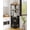 black, variant on 72" Corner Wine Cabinet, Industrial Liquor Bar with Power Outlet, 12 Colors LED Strip, 5-Tier Mesh Door Display Cabinet, Black