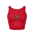 thumbnail image 2 of Women Rhinestone Camisole Y2K Mushroom Pattern Crop Tank, 2 of 6