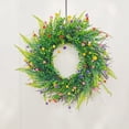 thumbnail image 1 of Corona de flor de orquídea simulada | Colgante de puerta de estilo europeo de primavera | Guirnalda floral de imitación | Decoración del hogar interior y exterior que no se desvanece | Decoración de, 1 of 6