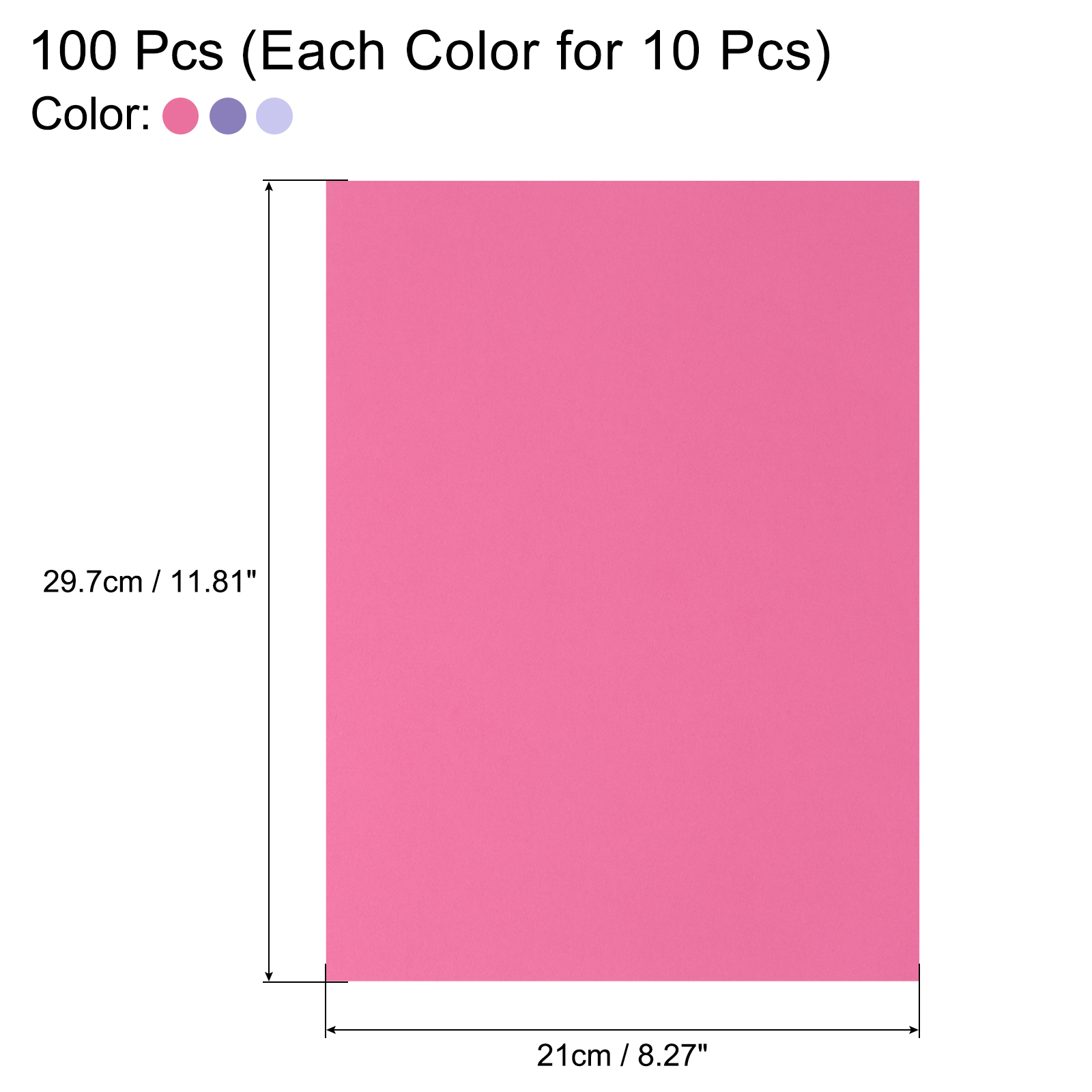 Uxcell Color Cardstock, Origami Cardstock Paper Sheets for Printing, DIY Drawing, Art Crafts Supplies Light Purple; Deep Purple; Rose Purple