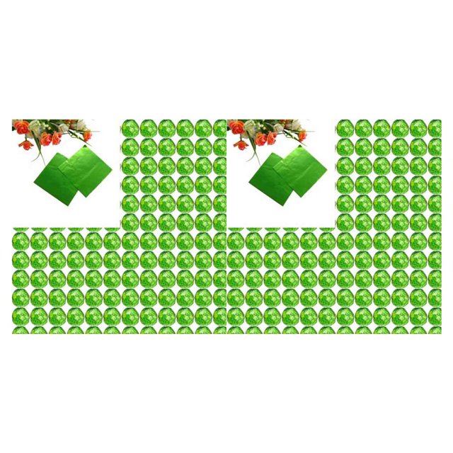 QualitChoice 100pcs Square Aluminum Foil Wrappers Colorful Package Candy Chocolate Lollipops green 2Set