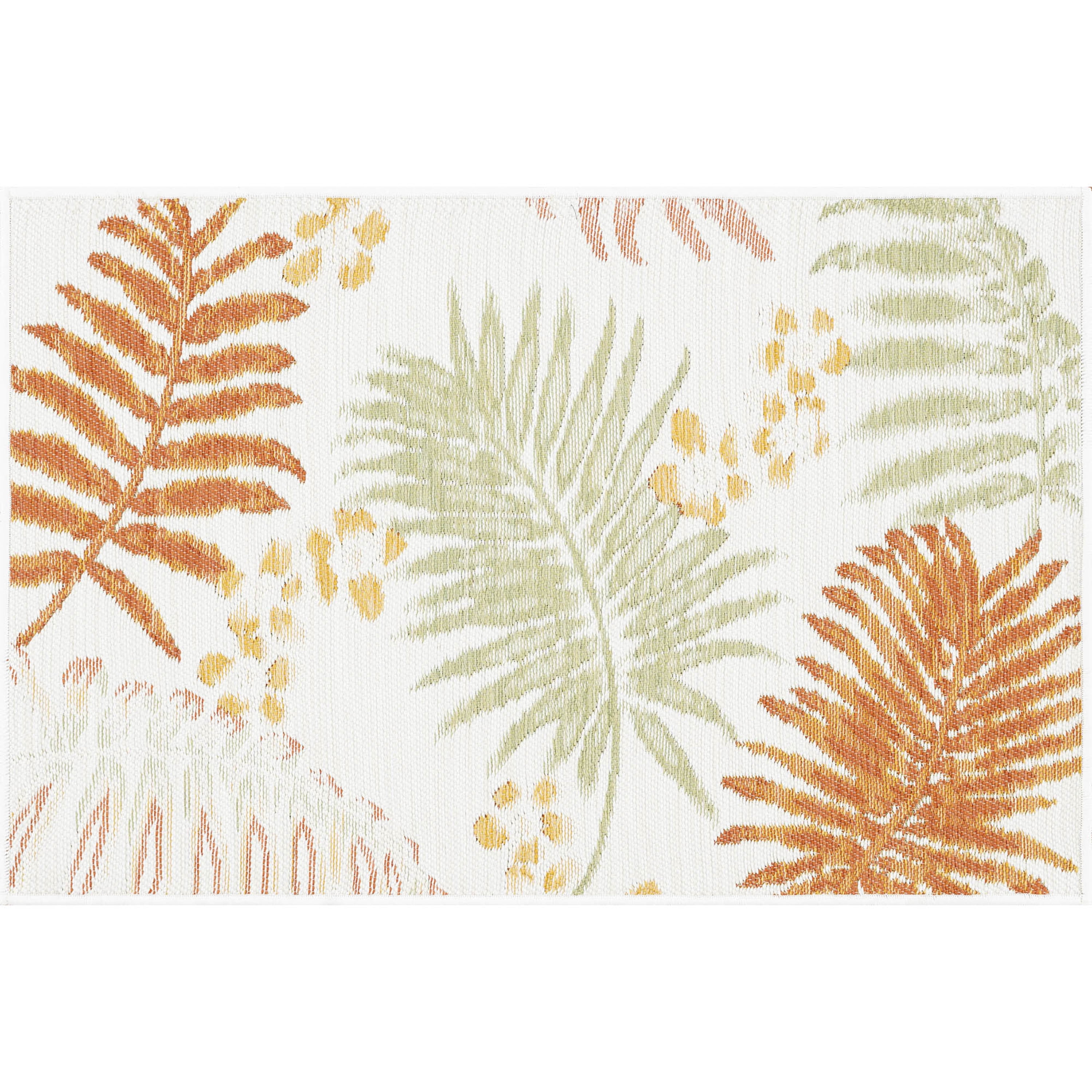 2x3 Water Resistant, Small Indoor Outdoor Rugs for Patios, Front Door Entry, Entryway, Deck, Porch, Balcony | Outside Area Rug for Patio | Orange, Floral | Size: 2' x 3'