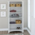 Bush Furniture Salinas Pure White Tall Storage with Solid Wide