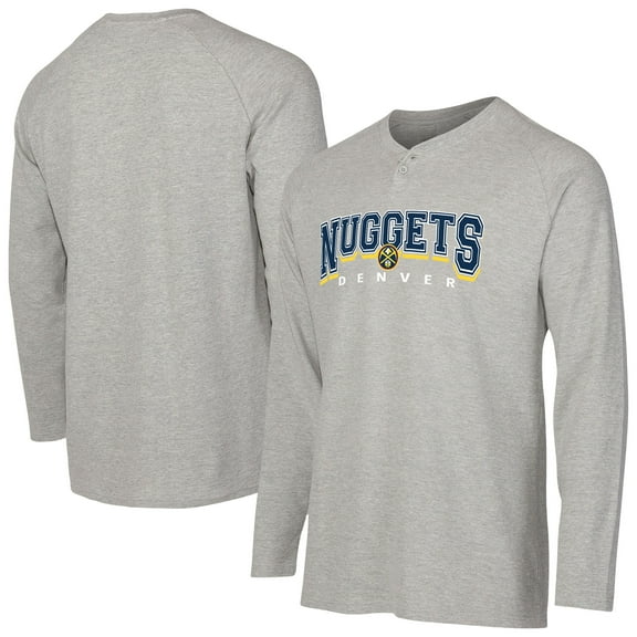 Men's Concepts Sport  Gray Denver Nuggets Hawthorn Thermal Knit Long Sleeve Henley T-Shirt