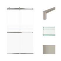 Transolid Brp488008f-T Brianna 80" High X 48" Wide Bypass Frameless Shower Door - Brushed