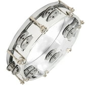 BIMZUC 8 Inch / 20.3 cm Double Row Handheld Tambourine with Adjustable Tone Jingle Bells Percussion Instrument Clear