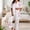 A111 Light Pink, variant on Women Pink Ribbon Breast Cancer Awareness 2 Piece Pajama Set Notch Collar Button Down Short Sleeve Top Long Pants with Pockets Breathable Relaxed Fit Casual Home Sleep Loungewear Beige L