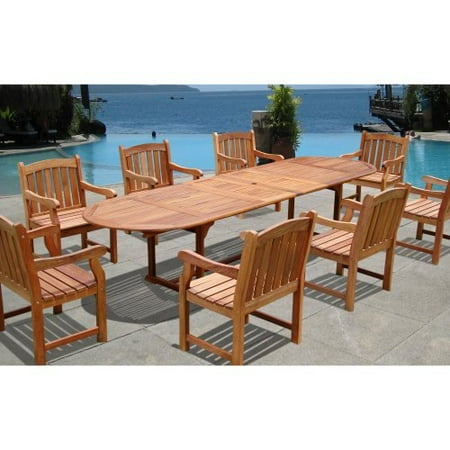 Arched Extension Table Outdoor Dining Set - Seats 8