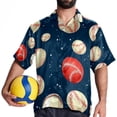 thumbnail image 4 of Baseball Men's Short Sleeve Beach Shirts, Casual Button Down Poplin Printed Summer Tops - Unisex, 4 of 6