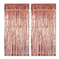 thumbnail image 1 of Cortinas con flecos de papel de aluminio metálico de oro rosa, telón de fondo para fotomatón, para cumpleaños, bodas, despedidas de soltera, celebraciones navideñas, decoraciones para despedidas de, 1 of 5