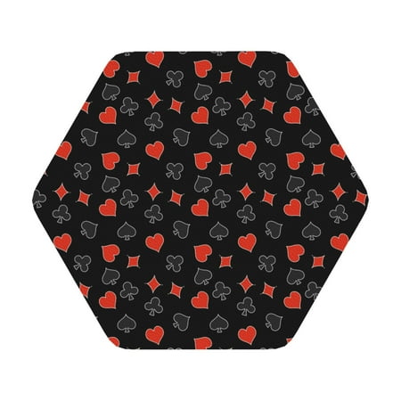 

Matuu Poker Creative Symbols for Cup Coasters Set of 6 Leather Coasters Desk Coasters for Office Measures 4” x 4” Hexagon