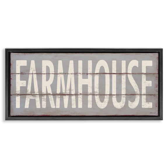 Stupell Industries Traditional Farmhouse Rustic Planked Design Black Floating Frame Canvas Art, 25 x 11, by Stephanie Workman Marrott