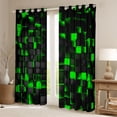 thumbnail image 2 of Castle Fairy Futuristic Cubes Curtains Pack of 2 (42x84 Each),Gradient Curtains Blackout, 2 of 6