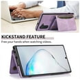 thumbnail image 3 of Design for Samsung Galaxy Note 10 Wallet Case with Tempered Glass Screen Protector PU Leather Credit Card Holder Slot Phone Cases Kickstand Shockproof Protective Cover for Women 6.3" Purple, 3 of 15