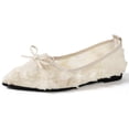 thumbnail image 6 of GERsome Women's Flats Shoes Closed Pointy Toe Slip-On Comfort Mary Jane Ballet Dress Shoes for Party Wedding Work, Beige Size 9, 6 of 7