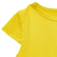 thumbnail image 7 of AJTQTH Summer Cute 2PC Set for Girls Toddler Kids Crewneck Flutter Sleeve Tiered Tops Tees Tshirts Elastic-Waisted Straight Seven-Points Pants Trousers with Bowkties Yellow 9 Years, 7 of 7