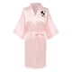 thumbnail image 1 of Bata de baño de seda helada de color liso con estampado frontal y trasero para mujer, ropa de casa, pijamas, 1 of 3