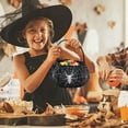 thumbnail image 6 of Reusable Trick-or-Treat Basket - Bat Pumpkin Print Candy Bag Halloween Party Favor Eco-Friendly Treat Pail Portable Candy Collector(Black), 6 of 6