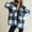 Blue, variant on Womens Fall Fashion 2024 Casual Plaid Lapel Shirt Jacket Long Sleeve Cozy Shacket Outerwear Blue M