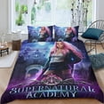 thumbnail image 2 of Academia Sobrenatural Conjunto de sábanas temático, trío de piezas, cómodo y amigable con la piel, diseño único, regalo de decoración para el hogar para familiares, amigos y fans,140cm *210cm, 2 of 6
