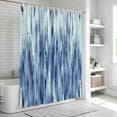 thumbnail image 5 of Polyester Fabric Navy Blue Vintage Shower Curtain, Stripes Painting Retro Abstract Art Waterproof Bathtub Curtain Bathroom Decor Set with Hooks 60 x 72 Inches, 5 of 6