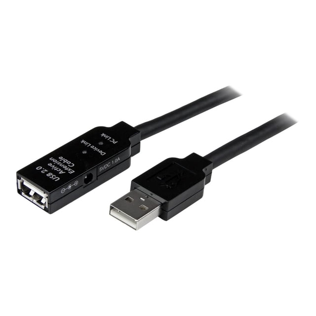 StarTech.com 20m USB 2.0 Active Extension Cable - M/F - USB extension cable - USB (M) to USB (F) - USB 2.0 - 66 ft - active - black - USB2AAEXT20M - USB extension cable - USB (M) to USB (F) - USB 2.0 - 66 ft - active - black - for P/N: SVA5H2NEUA, UUSBOTG