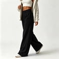 thumbnail image 5 of Luvrsol Pants for Women Wide Leg Sweatpants High Waist Loose Casual Solid Trousers with Side Pockets, Black S-2XL, 5 of 6