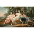 thumbnail image 2 of Pierre Jollain 14x11 Black Ornate Wood Framed Double Matted Museum Art Print Titled: Diana with Her Nymphs Resting After the Hunt (1761), 2 of 5