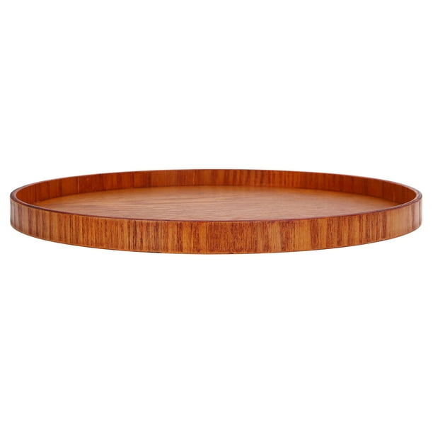 Plateau de service rond en bois, assiettes rondes en bois Plateau de service rond en bois, assiettes rondes en bois