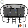 thumbnail image 1 of YORIN Trampoline pour Enfants de 5 à 6 Ans, Trampoline de 12 Pi pour Adultes avec Filet de Protection, Panier de Basketball, Échelle, Capacité de Poids de 1200 Lb, Trampoline Récréatif Extérieur, Trampoline Robuste, 1 of 7